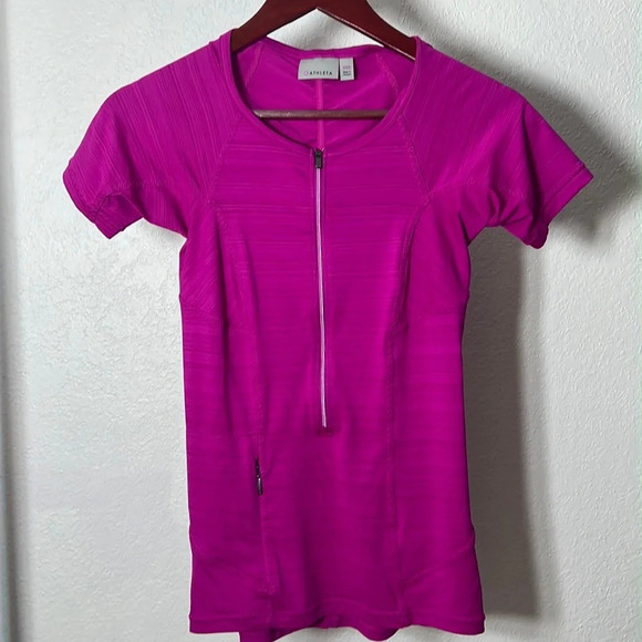 Athleta Tops - ATHLETA Pacifica Women’  XXS  Contoured Top Ruched Half Zip Pocket